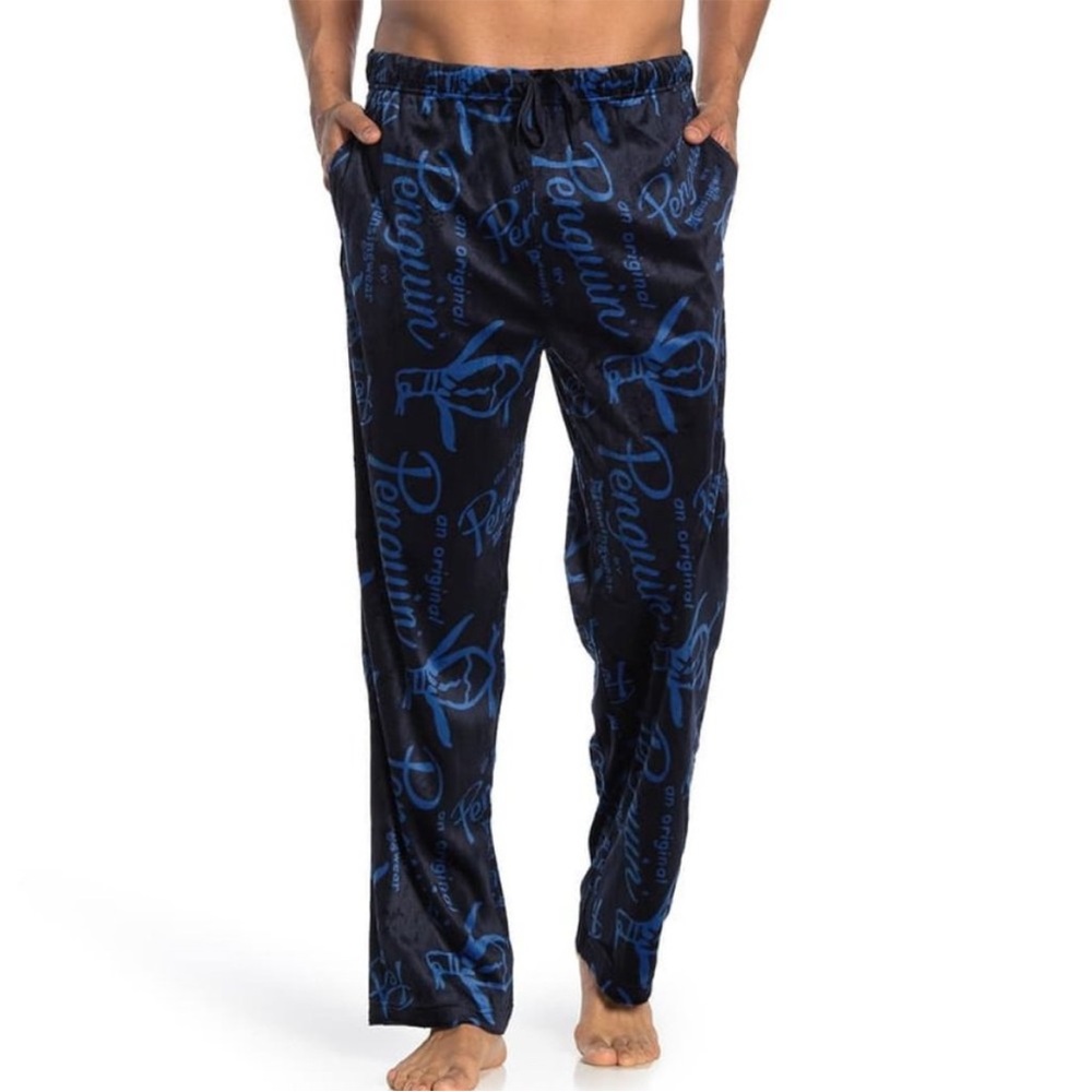 NWT Original Penguin Printed Micro Fleece Pajama Pant Bottoms, Men’s Size XL